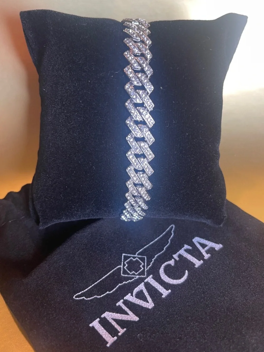 Invicta Iced Out Men’s Link Bracelet - Sparkling Crystals Men’s Bracelet 80863
